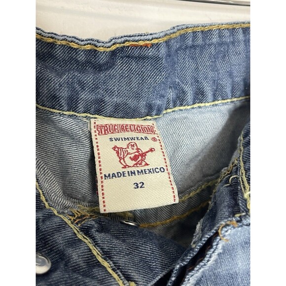 True Religion Surf Men's 32 Denim Shorts Jorts Button Fly Jean Cotton Y2K - Picture 5 of 9